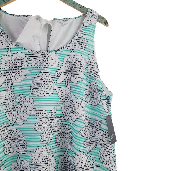 Crown & Ivy Montauk Signature Weekend Shift Dress in Mint & Navy, NWT, Sz XXL - Picture 4 of 8